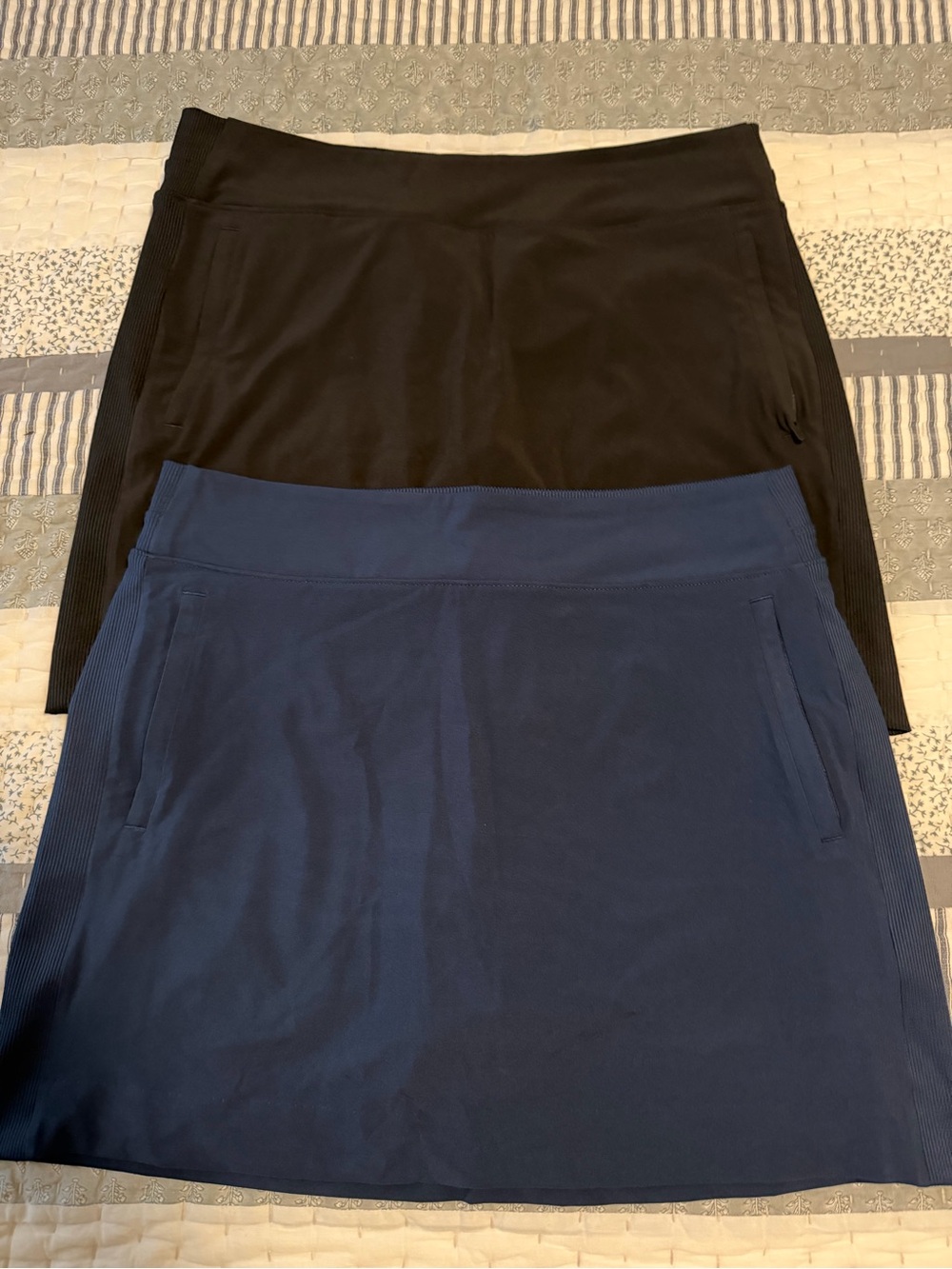 Women’s Mini Skirt Duo — Black and Navy A-Line Skirts